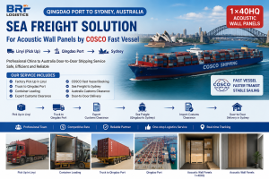 Tür-zu-Tür-Transport von Akustikwandpaneelen vom Hafen Qingdao nach Sydney mit einem Schnellschiff der COSCO