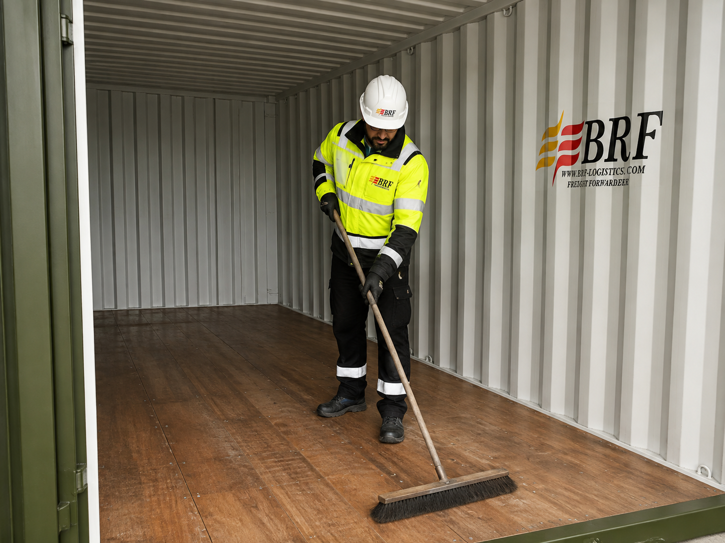 BRF Logistics container cleaning before flexitank installation