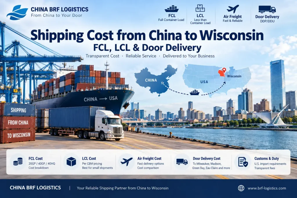 Shipping Cost from China to Wisconsin | FCL, LCL & Door Delivery